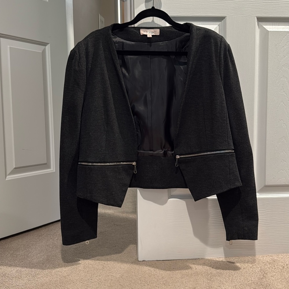 Philosophy Black Moto Ponte Open Front Zipper